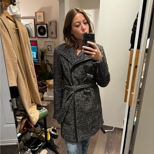 Michael Kors tweed jacket with leather detail (size 4)